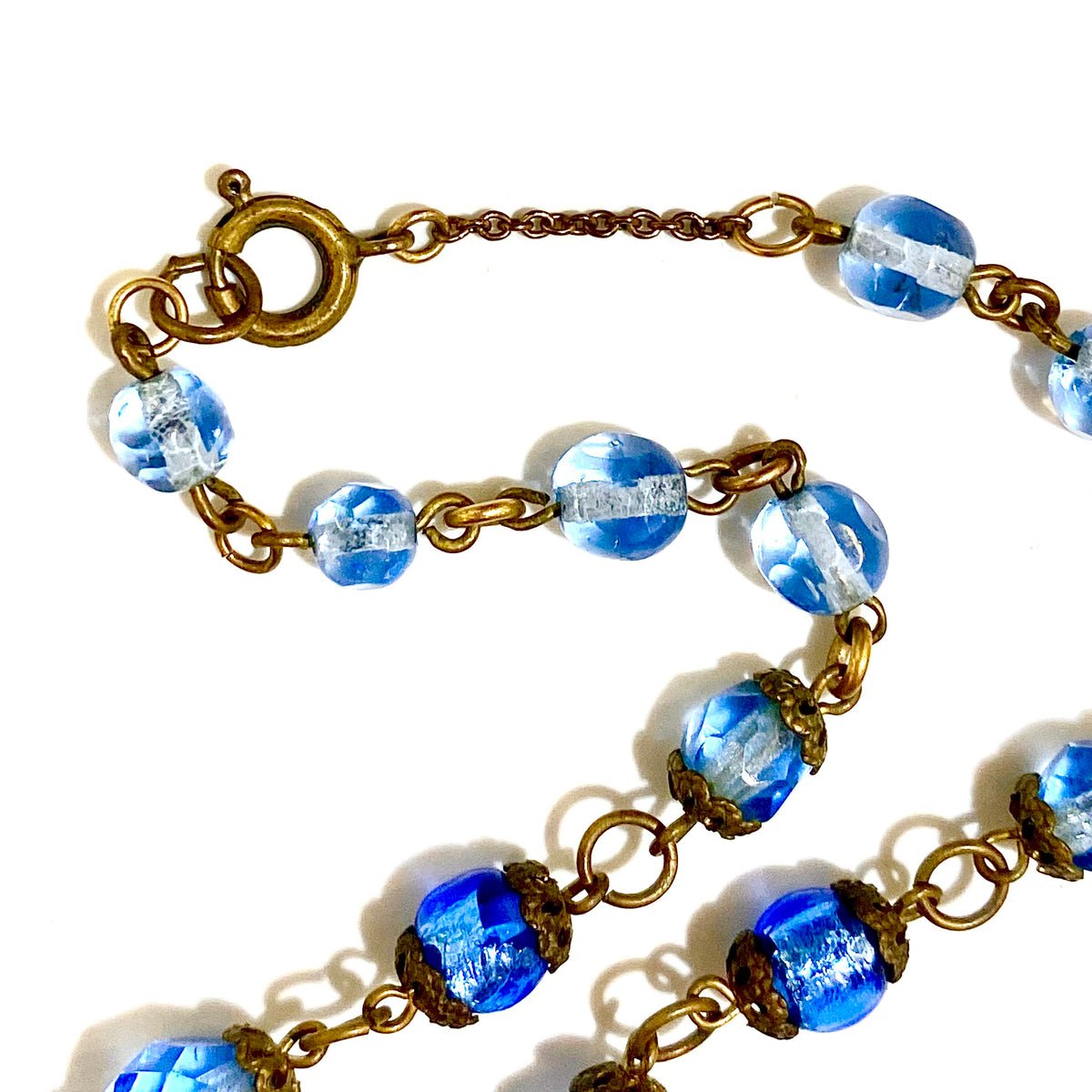Blue Venetian Glass Beaded Necklace