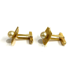 Vintage 18ct Yellow Gold South Sea Pearl Cufflinks