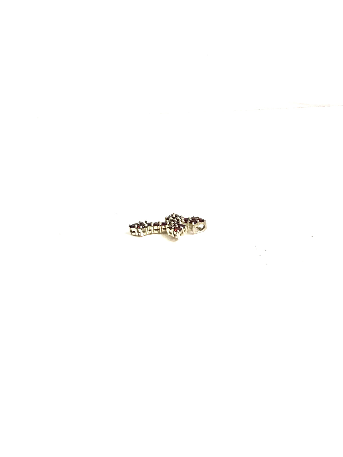 Sterling Silver Garnet Cross Pendant