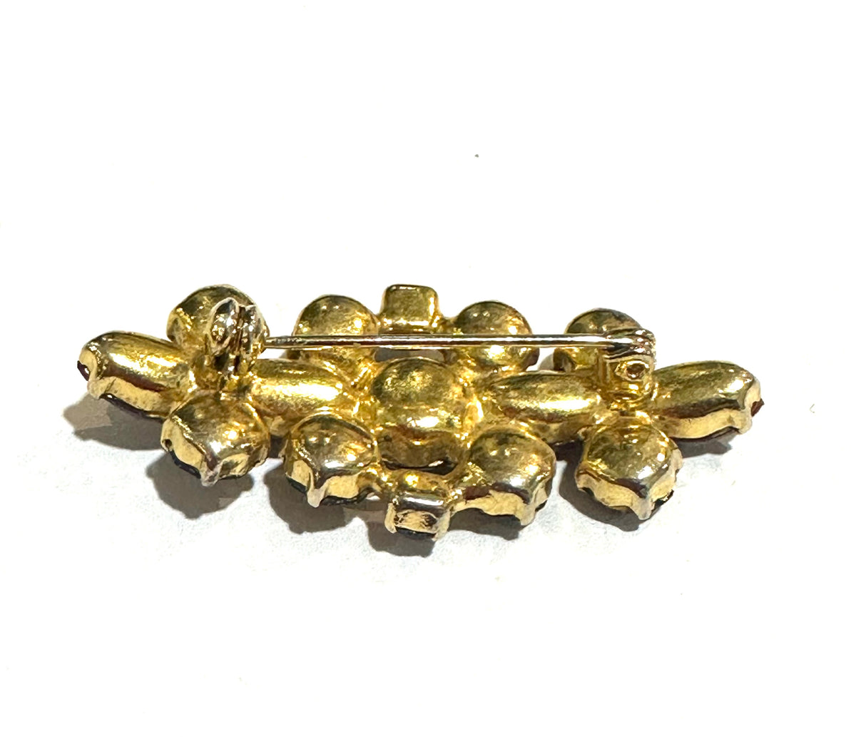 Costume Red Crystal Brooch