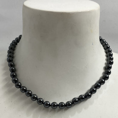 Sterling Silver Hematite Beaded Necklace