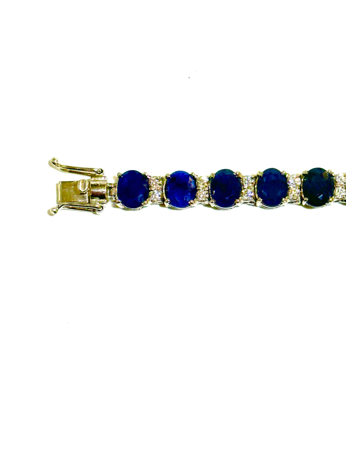 Round Cut Sapphire and Cubic Zirconia Bracelet