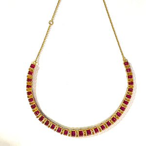 Vintage Ruby and Diamond Graduated Collar Necklace