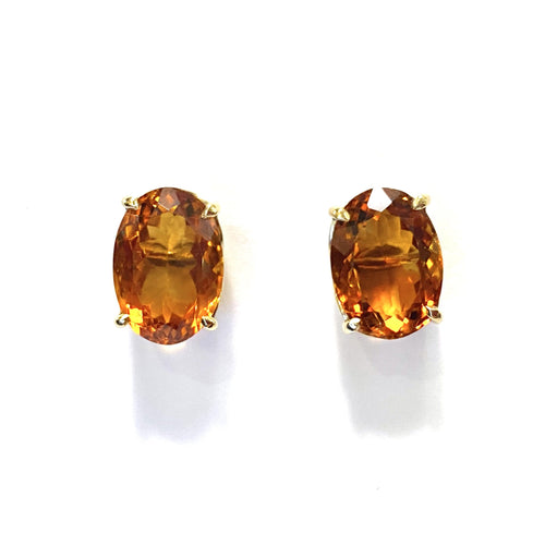 9ct Yellow Gold Madeira Citrine Stud Earrings