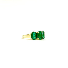9ct Yellow Gold Emerald Trilogy Ring