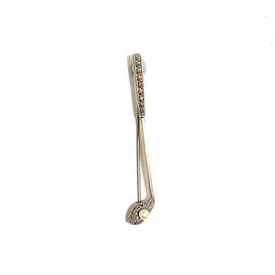 Sterling Silver Marcasite and Pearl Golf Club Brooch