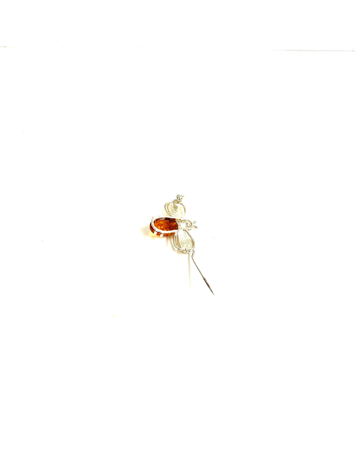 Sterling Silver Amber Bee Brooch