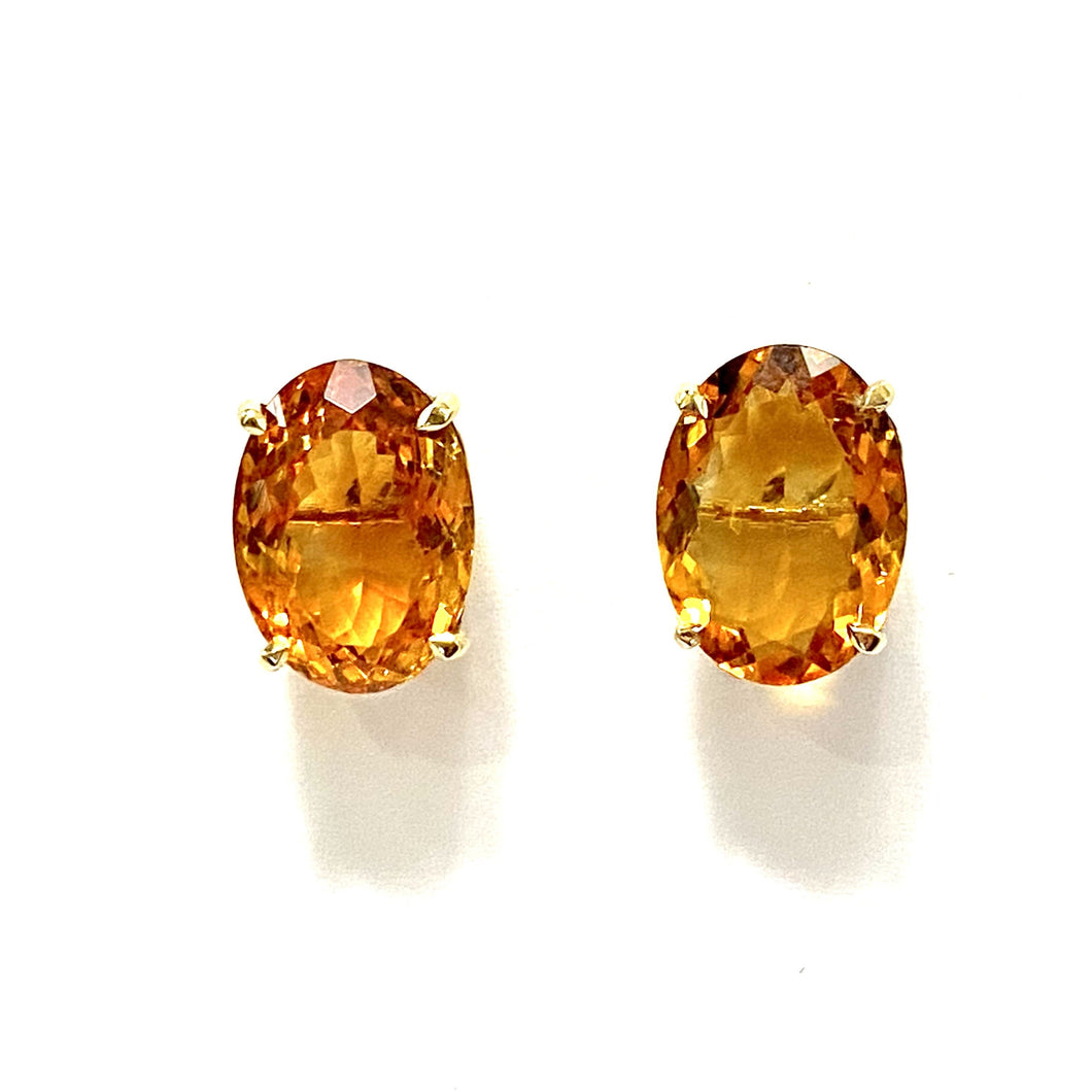9ct Yellow Gold Madeira Citrine Stud Earrings