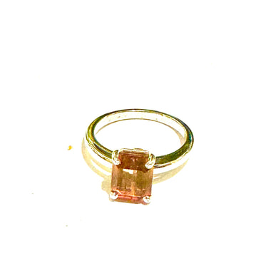 9ct White Gold Peach Tourmaline Ring