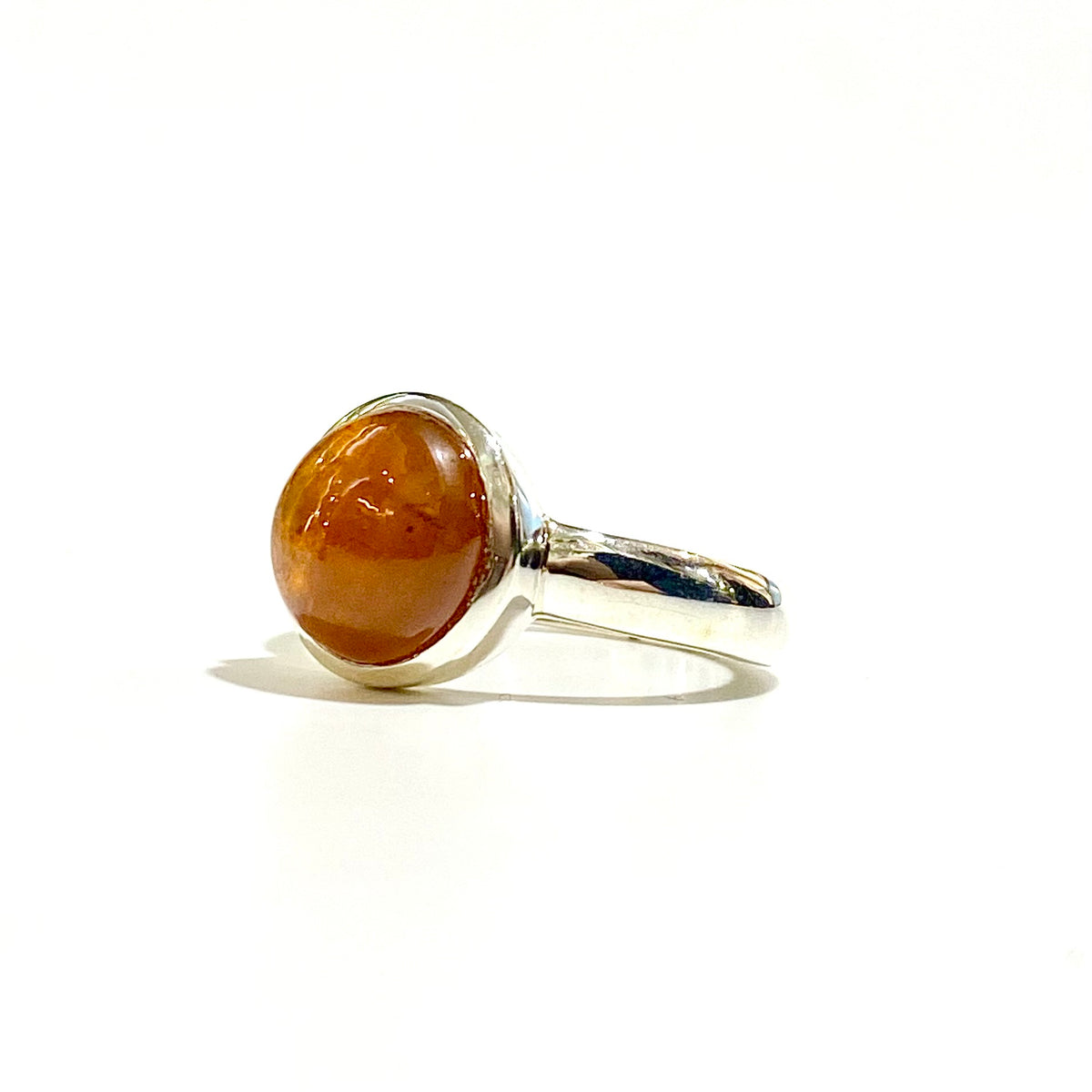 Sterling Silver Orange Kyanite Ring