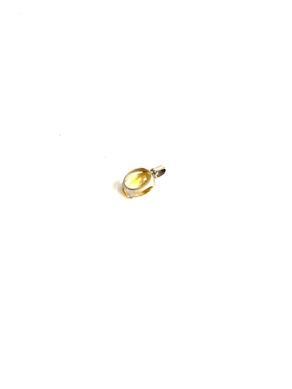 Small Sterling Silver Citrine Pendant