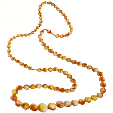 Vintage Sunset Glass Beaded Necklace