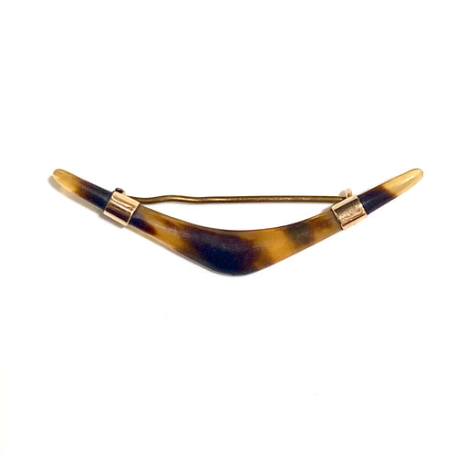 Tortoiseshell Boomerang Brooch