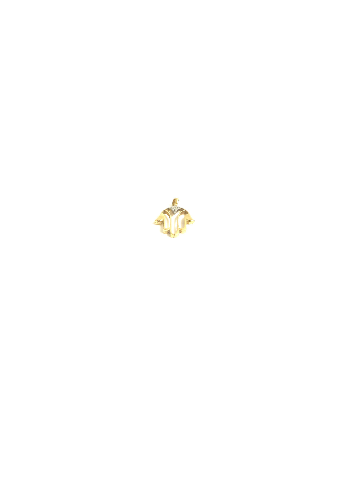 14ct Gold Hamsa Hand and Diamond Pendant