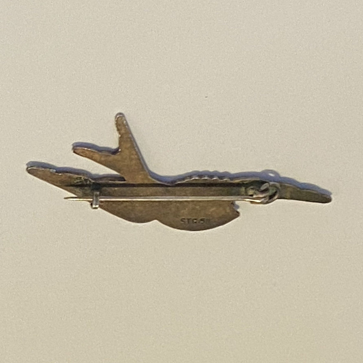Vintage Sterling Silver Blue and Yellow Bird Brooch