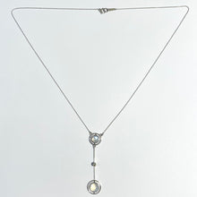 9ct White Gold Moonstone and Diamond Necklace