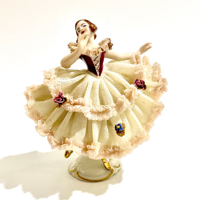 Vintage Dresden Porcelain Figurine of a Dancing Girl