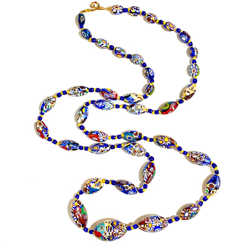 Antique Italian Millefiori Beaded Necklace