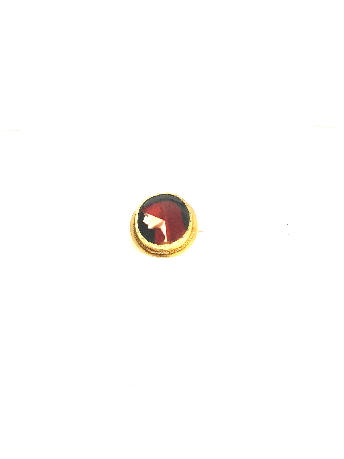 Antique 18ct Yellow Gold Enamel Brooch