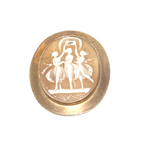 9ct Gold Cameo Three Graces Brooch