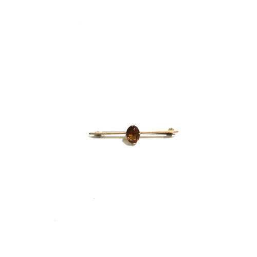 Oval Citrine Bar Brooch