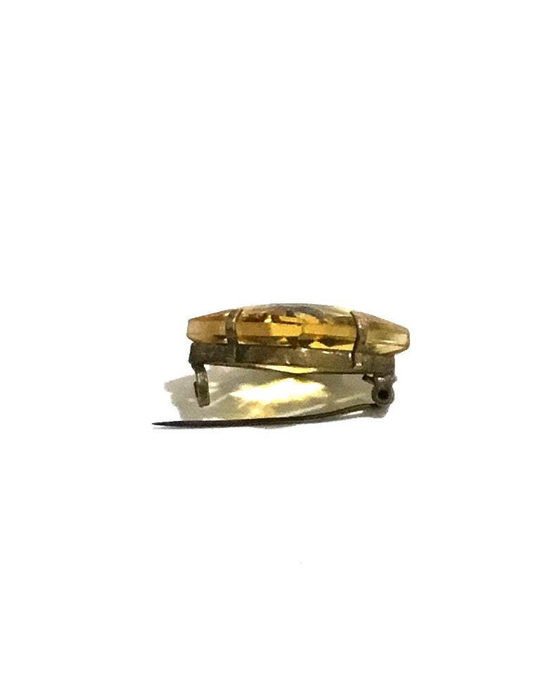 Diamond Shaped Citrine Brooch