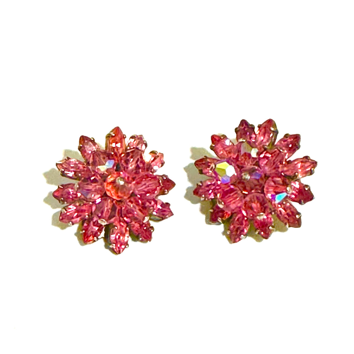 Pink Vintage Clip on Earrings