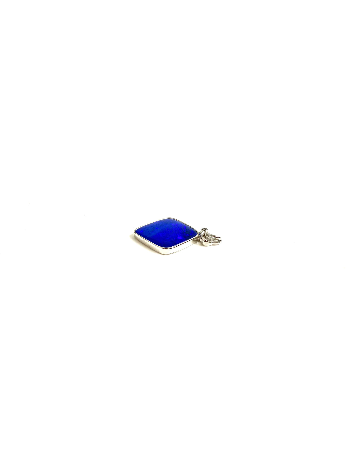 Sterling Silver Opal Diamond Shaped Pendant