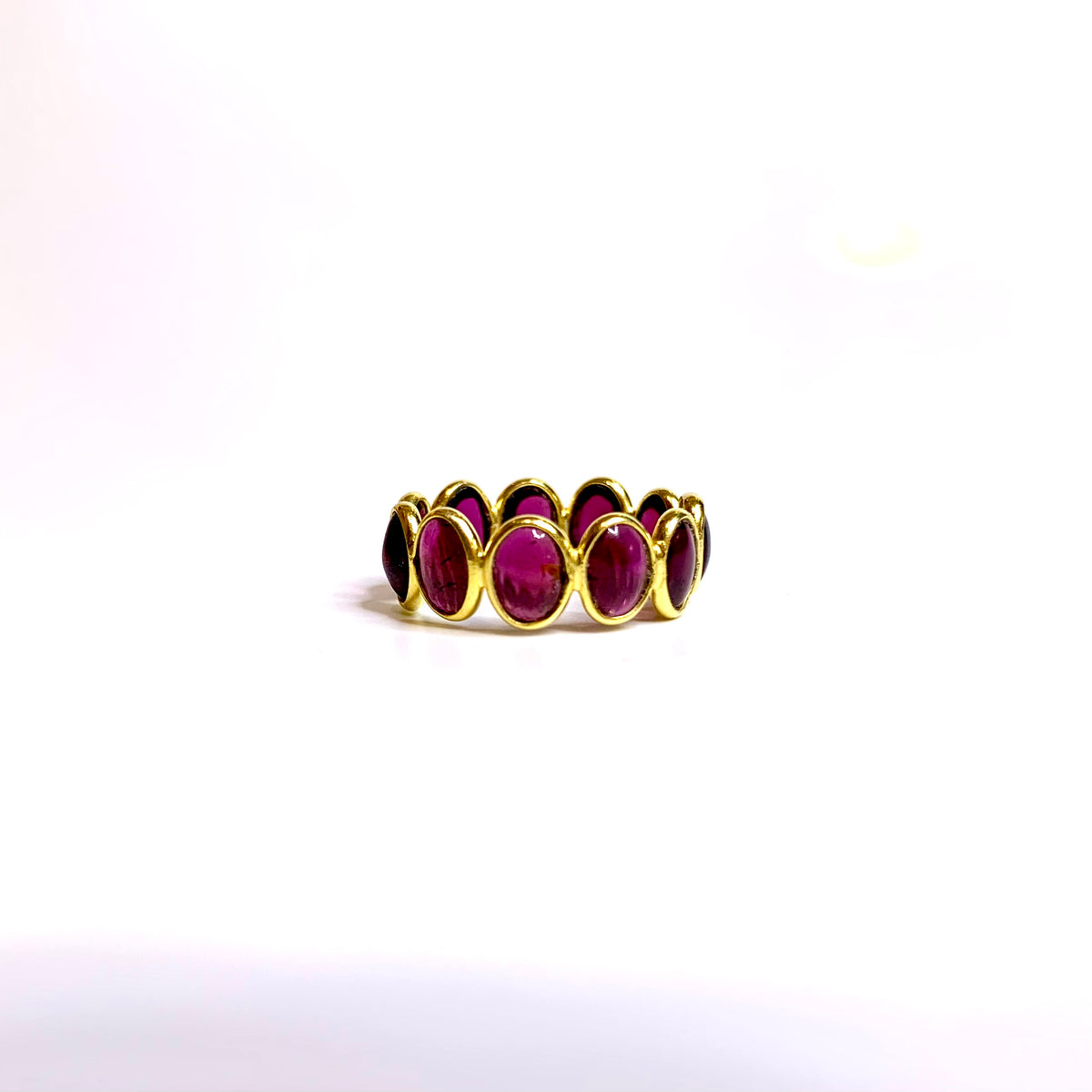 Sterling Silver Gold Plated Garnet Ring