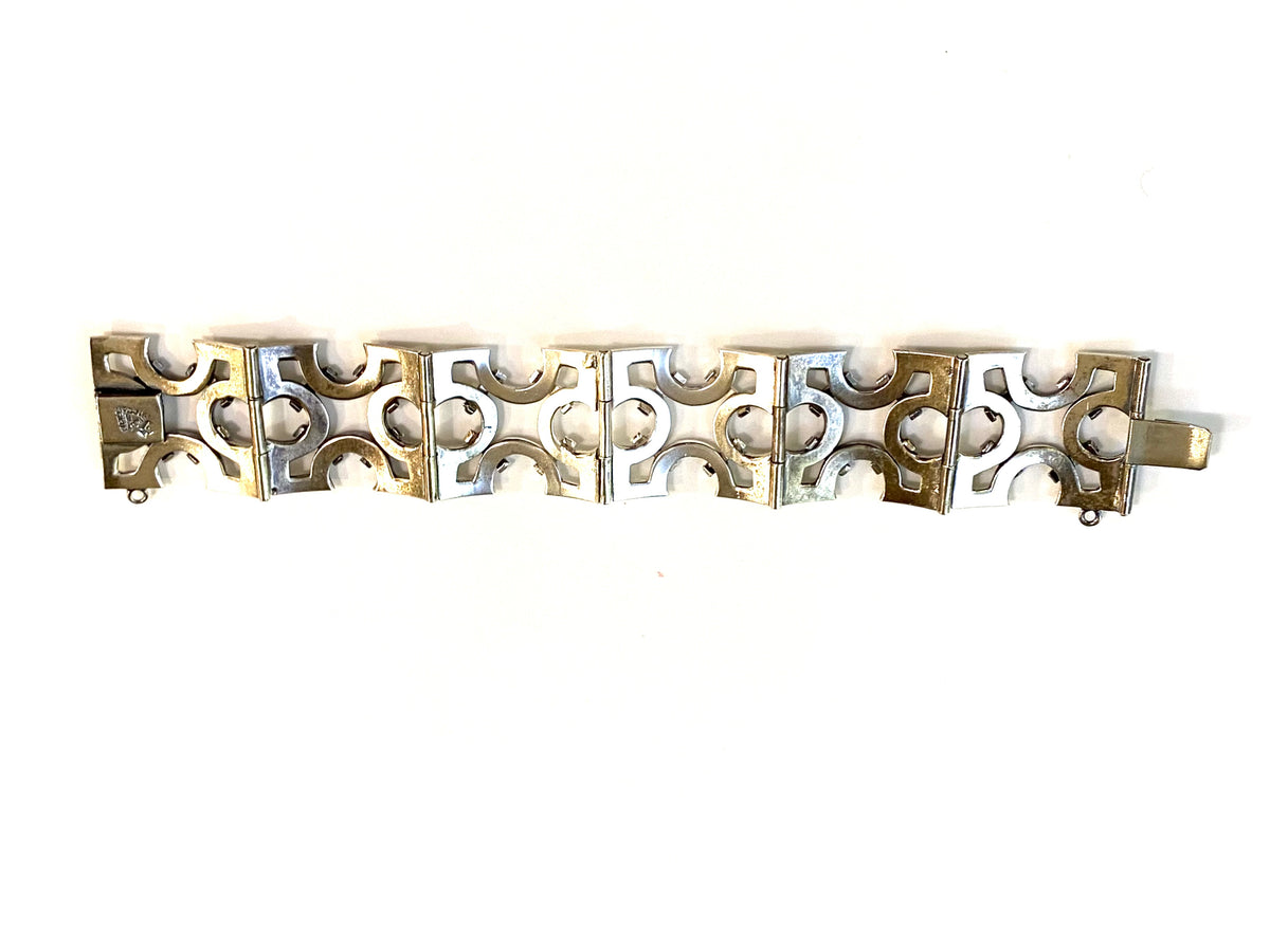 Giles Rancho Alegre in Taxco Sterling Silver Vintage Modernist  Bracelet