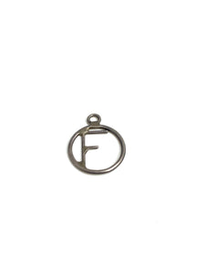 Sterling Silver Initial “F” Rounded Charm