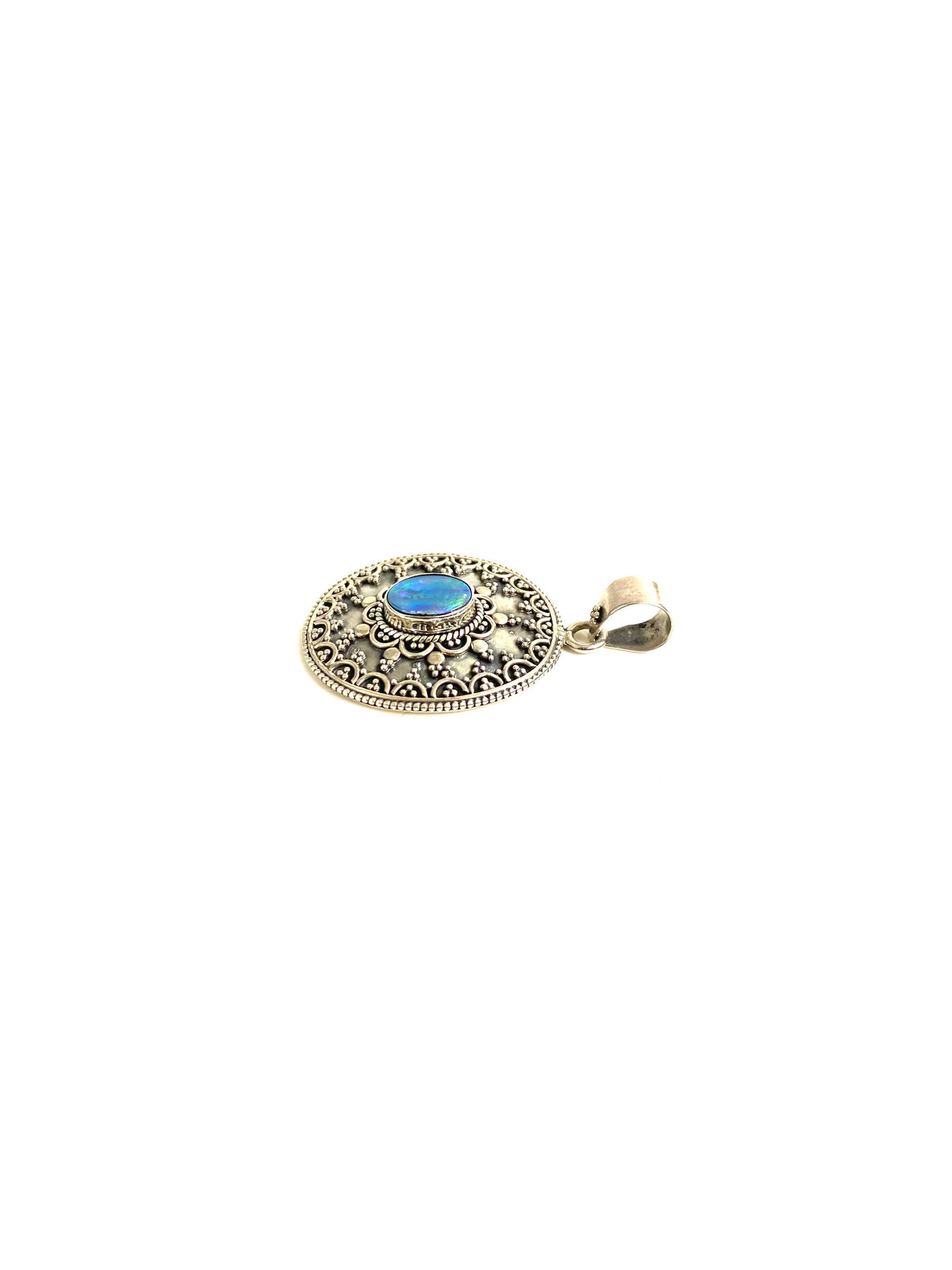 Sterling Silver Doublet Opal Pendant