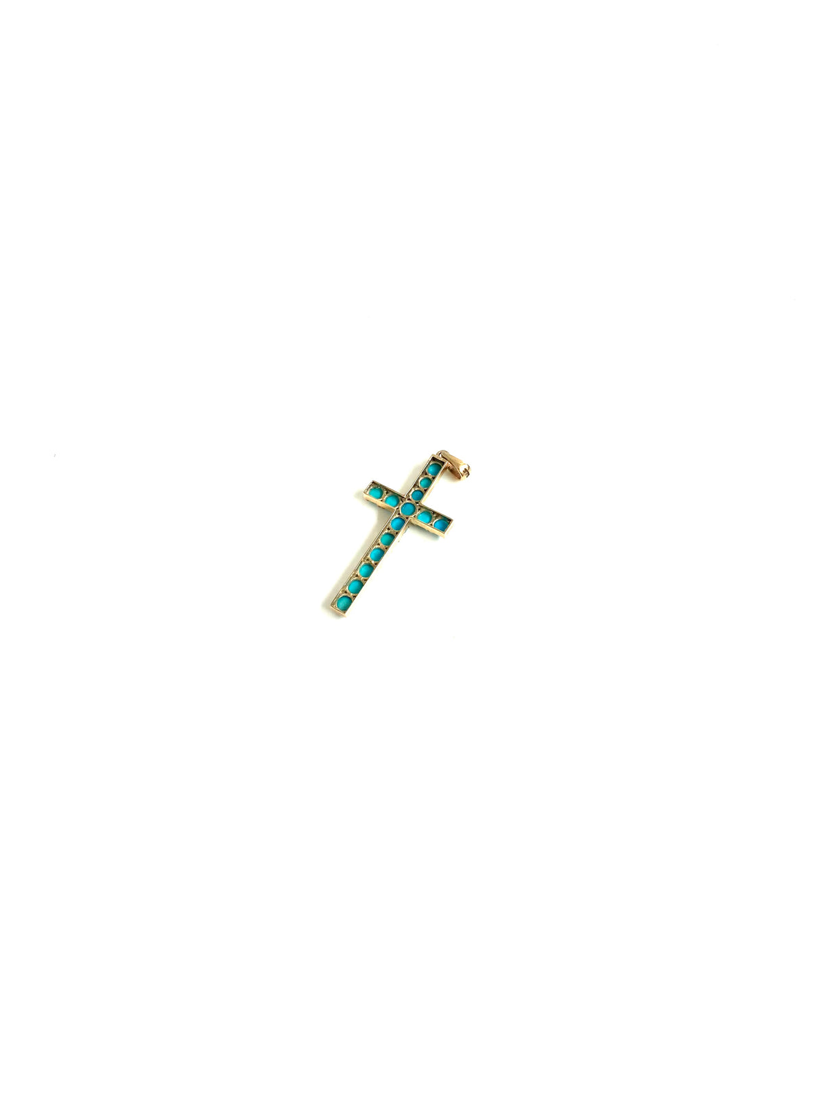 9ct Gold Turquoise Cross Pendant