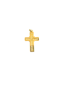 18ct Gold and Yellow Sapphire Cross Pendant