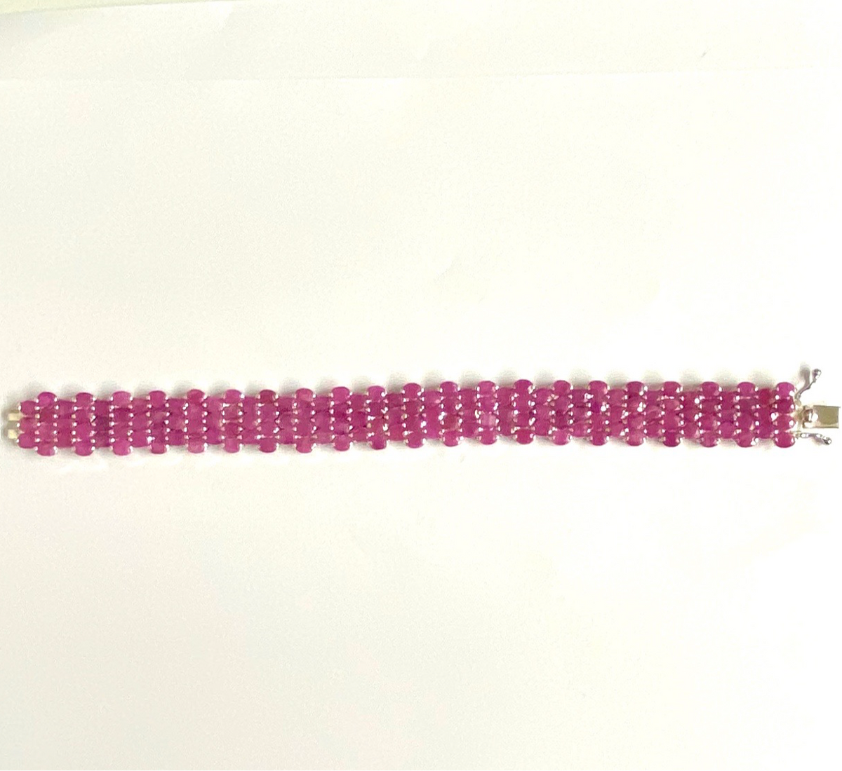 Sterling Silver Natural Ruby 70ct Bracelet