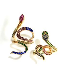 Multi-colored Talisman Snake Ring