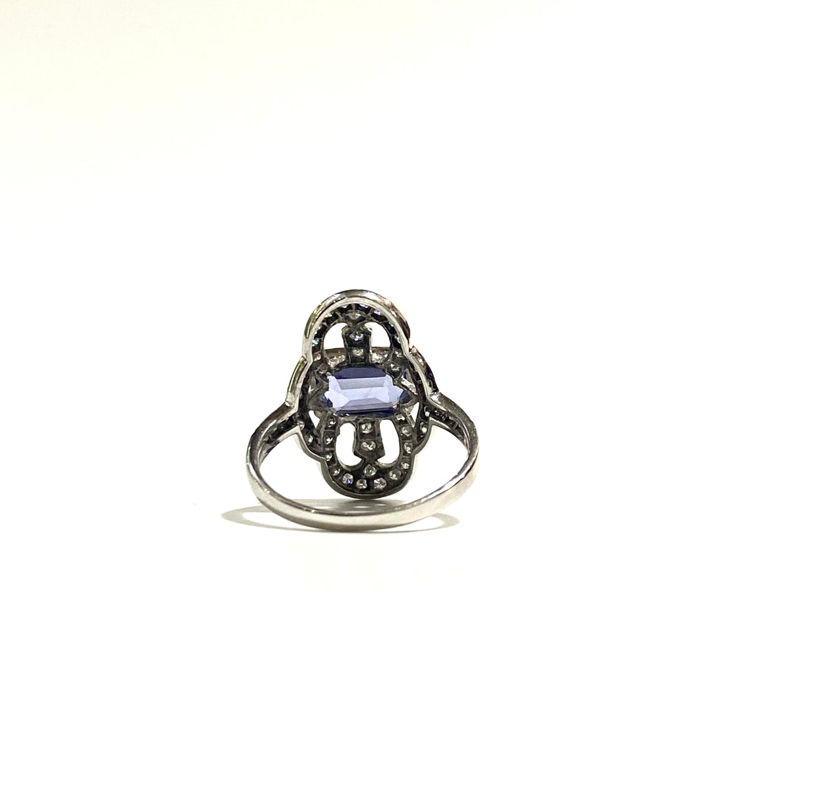 9ct White Gold Diamond and Sapphire Ring