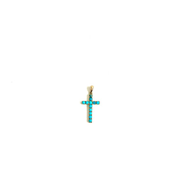 9ct Gold Turquoise Cross Pendant
