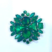 Green Crystal Vintage Brooch
