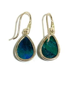 Chrysocolla Teardrop Sterling Silver Drop Earrings