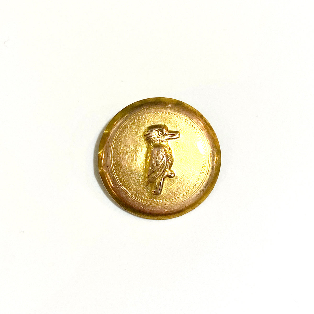 Antique Sterling Silver Gold Plate Kookaburra Brooch