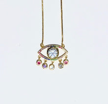 Evil Eye Multi-coloured Gemstone Necklace