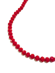 Red Crystal Faceted Necklace