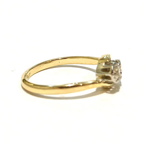 Antique 18ct Yellow Gold Twin Old Cut Diamond Ring