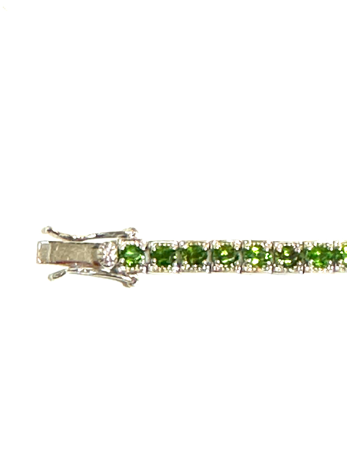 Sterling Silver 5mm Round Faceted Diopside Bracelet