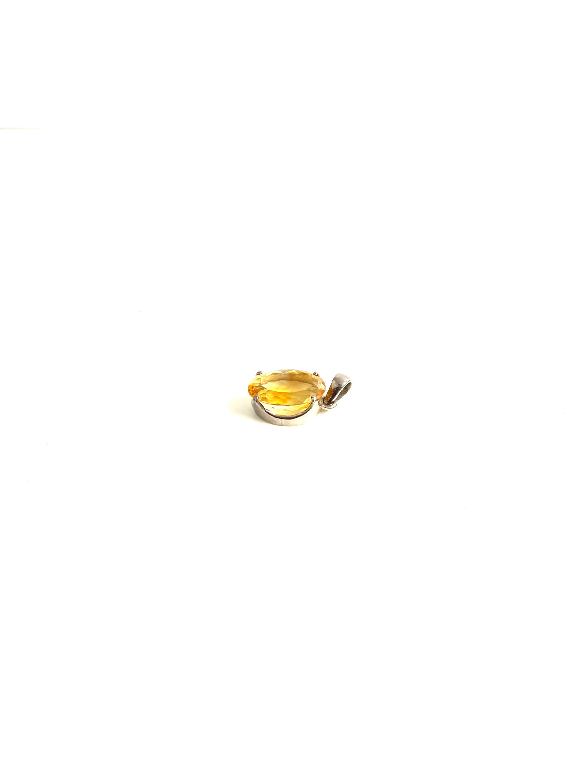 Small Sterling Silver Citrine Pendant