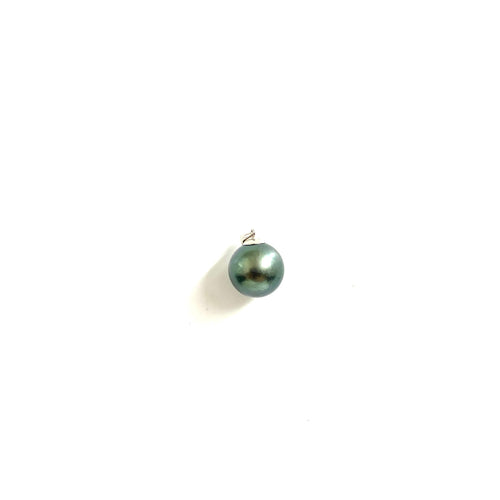 18ct Gold Round Black Tahitian Pearl Pendant