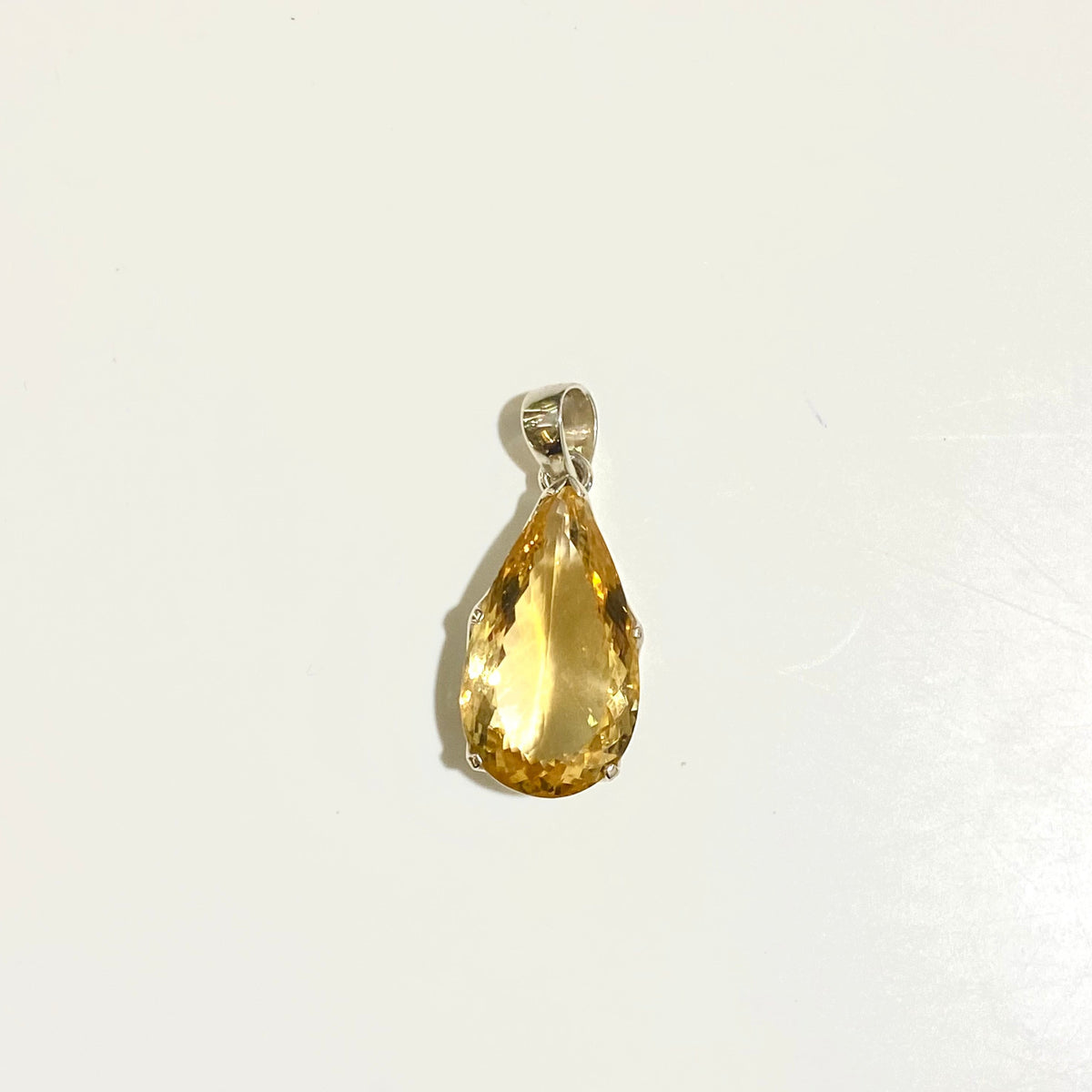 Sterling Silver Citrine Teardrop Pendant