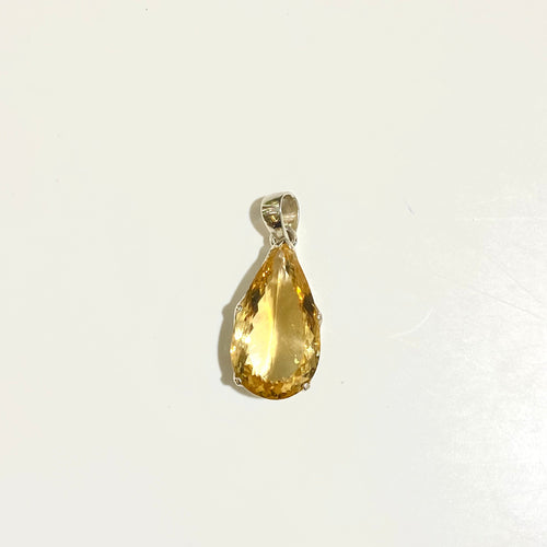 Sterling Silver Citrine Teardrop Pendant