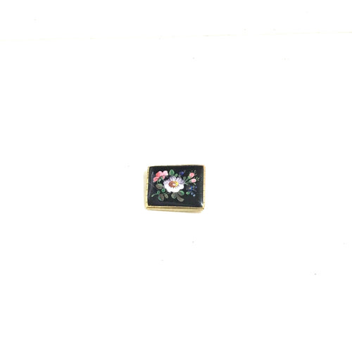 9ct Gold Porcelain and Enamel Brooch